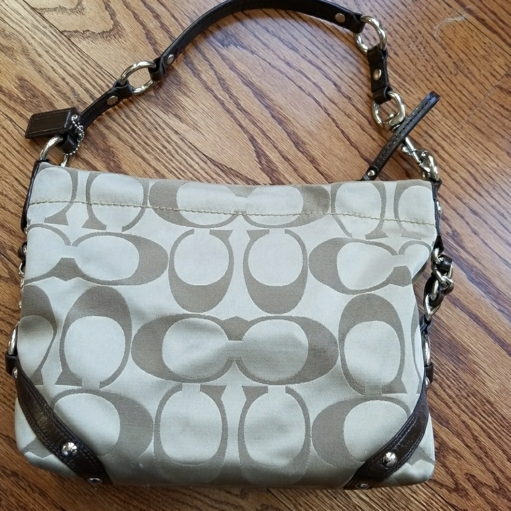 Tan and brown Coach purse - Picture 4 of 7